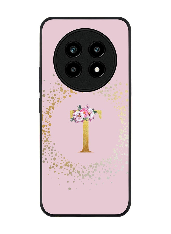 For Realme 13 Pro / 13 Pro+ Case,Slim fit Camera Protection, Shockproof Thin Phone cover  - Custom Monogram Floral - T  (Pink )